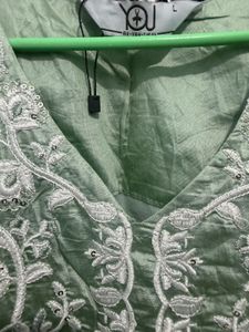 Green Embroidered Kurta Set with Dupatta