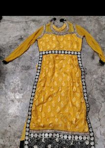 Elegant Yellow Anarkali Gown