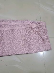 Elegant Pink Lace Dupatta