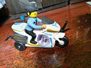 Toy Police Motorcycle with Lights