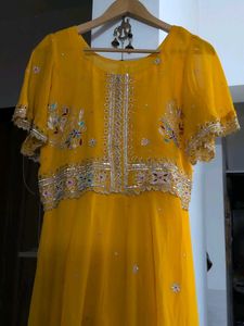 Yellow Embellished Ethnic Gown