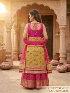 Beautiful Pink &amp; Gold Lehenga Choli