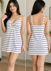 Forever21 Striped Knot Front Mini Dress