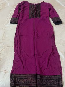 Beautiful Purple Kurta with Black Print
