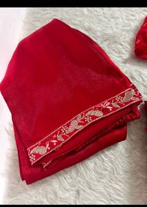 Stunning Red Embroidered Kurta Set with Dupatta
