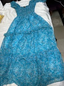 Bohemian Blue Floral Maxi Dress