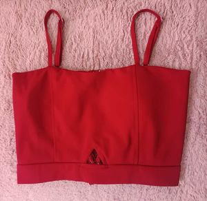 Red Cropped Camisole Top