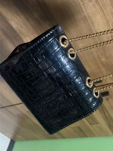 Chic Black Croc Embossed Clutch Bag