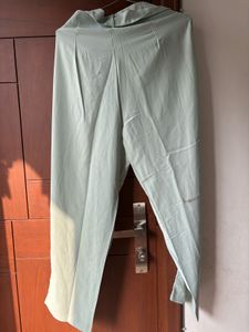 Pastel Green Wide-Leg Pants