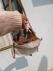 Canvas Tote Bag with Crossbody Strap