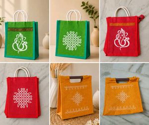 4️⃣Jute Tote Bags Ganesha Kolam