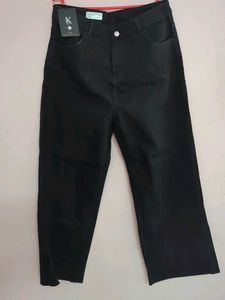 KOTTY BLACK WIDE LEG JEANS