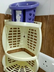 Plastic Corner Shelf with Holder