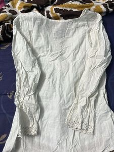 Boho White Embroidered Kurta