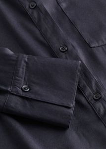 H&amp;M Satin-Finish Oversized Shirt - Dark Grey