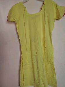Lemon Yellow Stitch Plazo With Kurti 🌸
