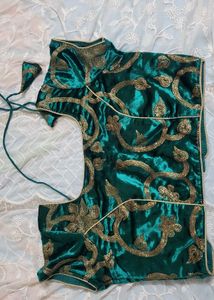 Green Ikat Print Blouse