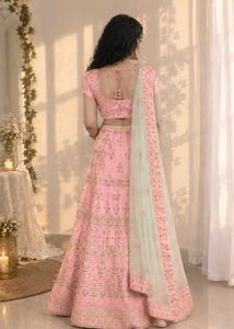 Stunning Pink Embroidered Lehenga Choli