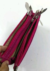 Clutches purse  pink 5 in one leather/Stylish/uniq