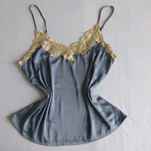 Lace Trim Silk Camisole Top🦢✨️