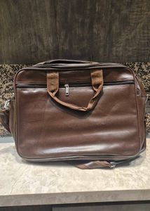 New Classic Brown Leather Duffle Bag
