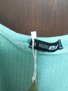 Mint Green Ribbed Crop Top small size no 138