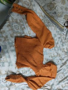 Blue &amp; White Dress with ORANGE TOP FREE
