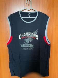 Men's Navy Blue "Champions" Sleeveless T-Shirt