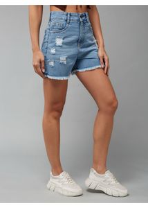 Distressed Denim Shorts