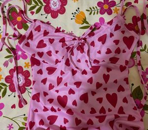 Cute Pink Heart Print Dress 💗🎀🌸