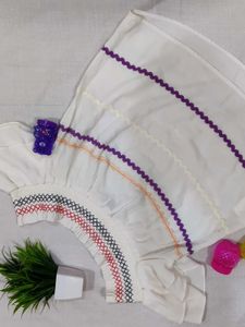 White Off-Shoulder Smocked Top