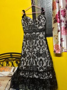 Elegant Black Floral Lace Dress