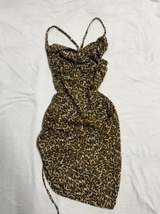 cheetah print backless dress