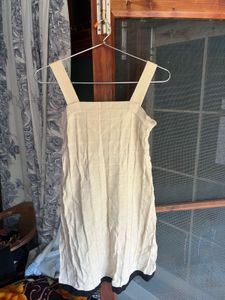 Cream Square Neck Mini Dress