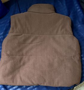Brown Corduroy Puffer Vest