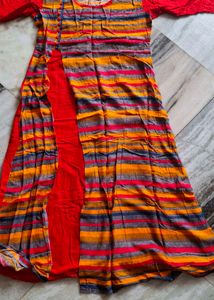 Striped Red Kurta