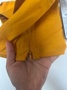 Mustard Yellow Bow Detail Crop Top
