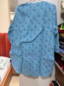 anokhi Blue Floral Print Kurta