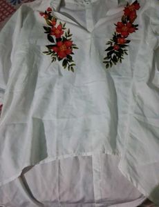 Embroidered White Top