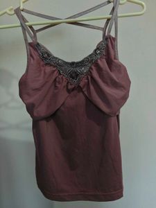 Embellished Spaghetti Strap Top
