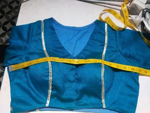 Teal Saree With Blouse