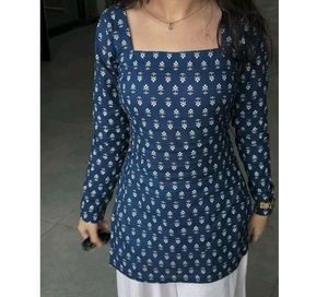 square neck printed kurti