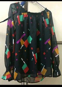 Fun Geometric Print Top for Women