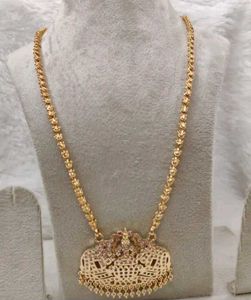 Exquisite CZ &amp; Ruby Elephant Pendant Necklace