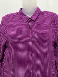 Purple Polka Dot Button-Up Shirt