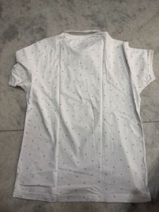 Men's White Printed Polo T-Shirt