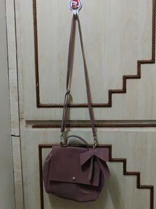 Stylish Mauve Handbag with Bow