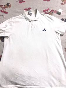 Adidas White Polo T-Shirt
