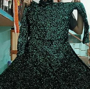 Sparkling Green Sequin Gown