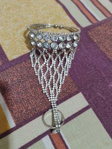 Stunning Rhinestone Bracelet with Ring